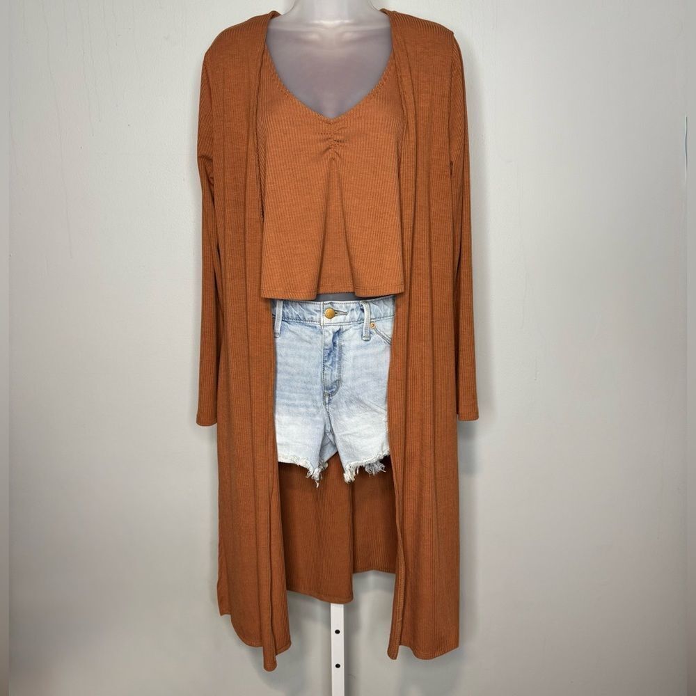 Live To Be Spoiled Knit Tank and Duster Set, Medium